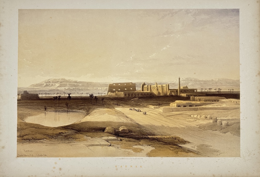 David Roberts - Tinted lithograph - View of Karnak in Upper Egypt