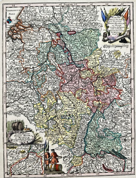 Tobias Conrad Lotter, Matthaus Seutter - Germany, Martis Area et Alea per Tractum Rheni