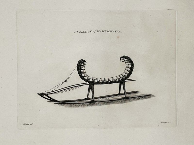 John Webber (1751-1793) – A Sledge of Kamtschatka – engraving (1784)