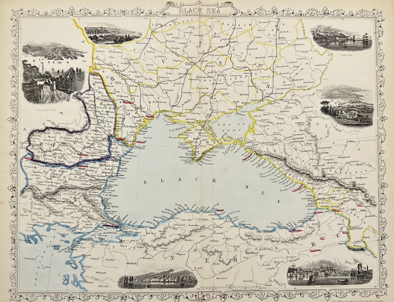 John Tallis / J. Rapkin - Ukraine & Turkey - The Black Sea - Illustrated Atlas - 1851-1860