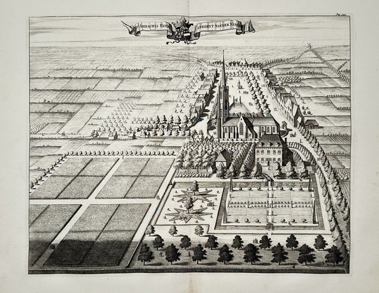 Mattheus Smallegange (1624-1710) – View of the Ambachts Heere-lyckheyt vander Nisse – Engraving (1696)