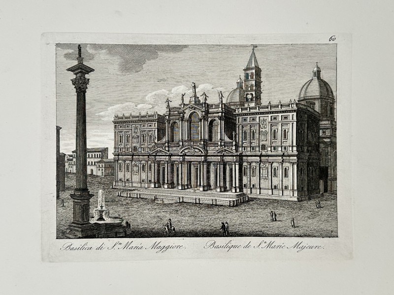 Pietro Parboni (c. 1814–1884) – View of the Basilica of Santa Maria Maggiore – Etching