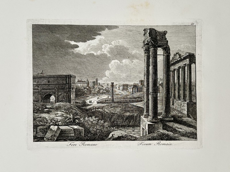 Pietro Parboni (c. 1814–1884) – View of the Roman Forum – Etching