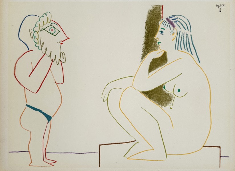 Pablo Picasso (1881–1973), after – Model and Surrealist Mask – Offset print (20th Century)