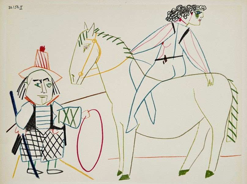 Pablo Picasso (1881–1973), after – Equestrian and Clown – Offset print (20th Century)