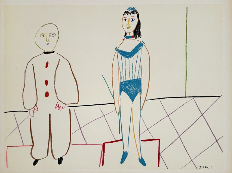 Pablo Picasso (1881–1973), after – Pierrot and Acrobat – Offset print (20th Century)