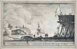 Nicolas Ozanne (1728–1811) – Ship Construction and Careening in a Harbor – Engraving (1764)