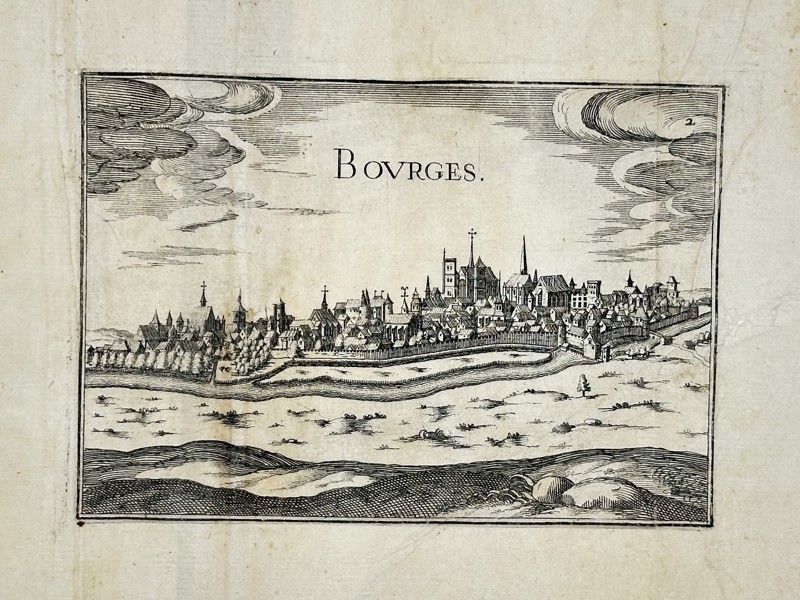 Christophe Nicolas Tassin (1600–1660) – View of the City of Bourges – France – Engraving (1634)