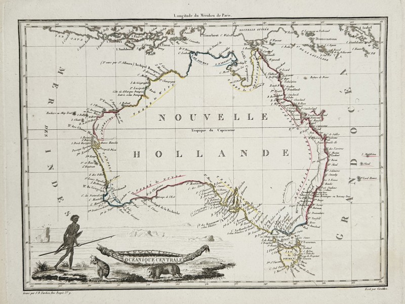 Conrad Malte-Brun (1775-1826) – Map of Australia – Oceania – Etching (1812)