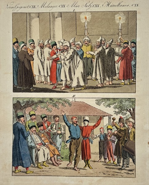 Friedrich Justin Bertuch (1747-1822) – Religious and Festive Customs of the Crimea – Hand-coloured etching (1795)