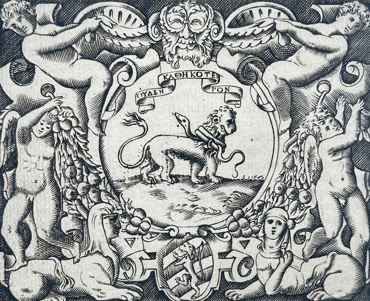 Girolamo Ruscelli (1504-1566) – Allegorical Device of Alberto Badoero – Engraving (1566)