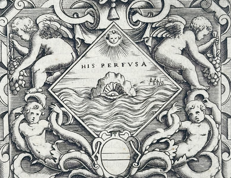 Girolamo Ruscelli (1504-1566) – Allegorical Device of Nicolo Bernardino Sanseverino – Engraving (1566)