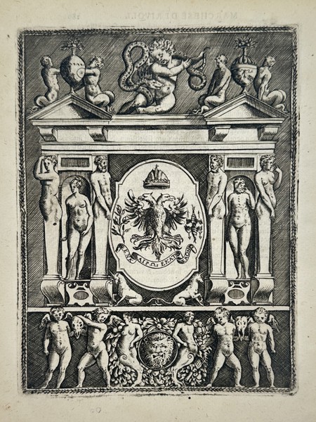 Girolamo Ruscelli (1504-1566) – Allegorical Device of the Academy of the Occulti – Engraving (1566)
