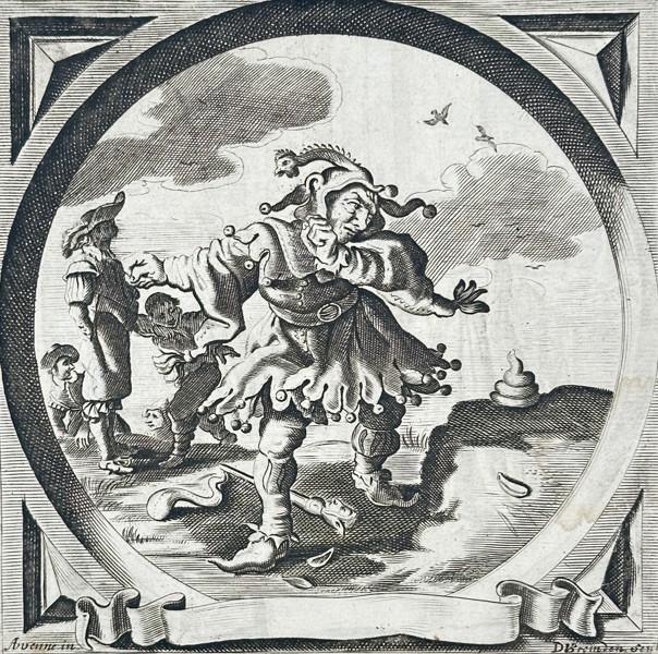 Jacob Cats (1577-1660) – The Dispute with a Fool – Engraving (1655)