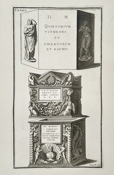 Bernard De Montfaucon (1655-1741) – Roman Funerary Monuments – Engraving (1719)