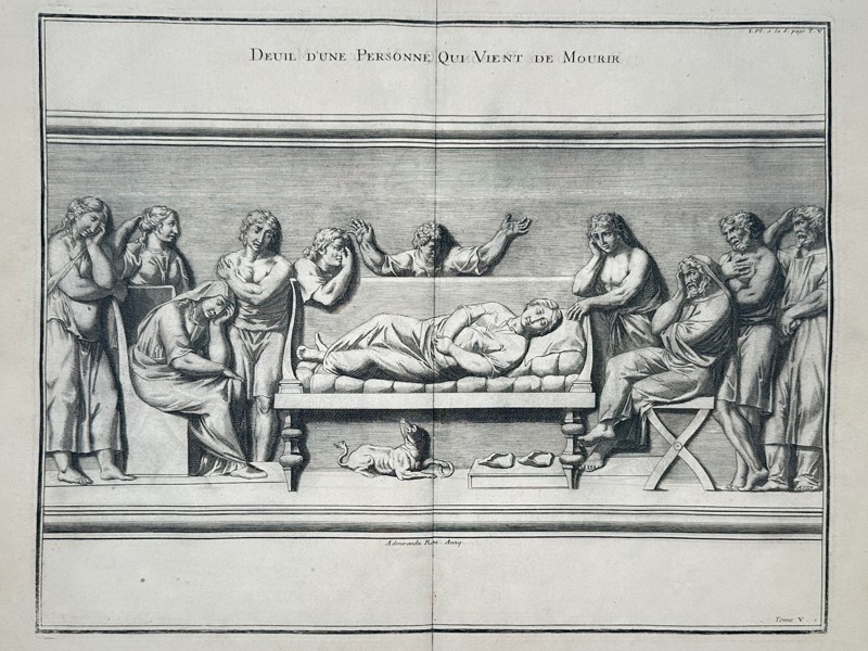 Bernard De Montfaucon (1655-1741) – Mourning for a Deceased Person – Engraving (1719)