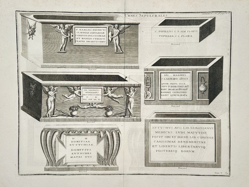 Bernard De Montfaucon (1655-1741) – Ancient Roman Funerary and Sacred Antiquities – Engraving (1719)