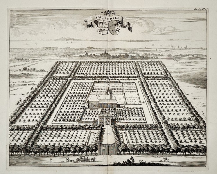 Jan Luyken (1649-1712) – View of Soetendale – Etching (Hand-coloured) (1685)