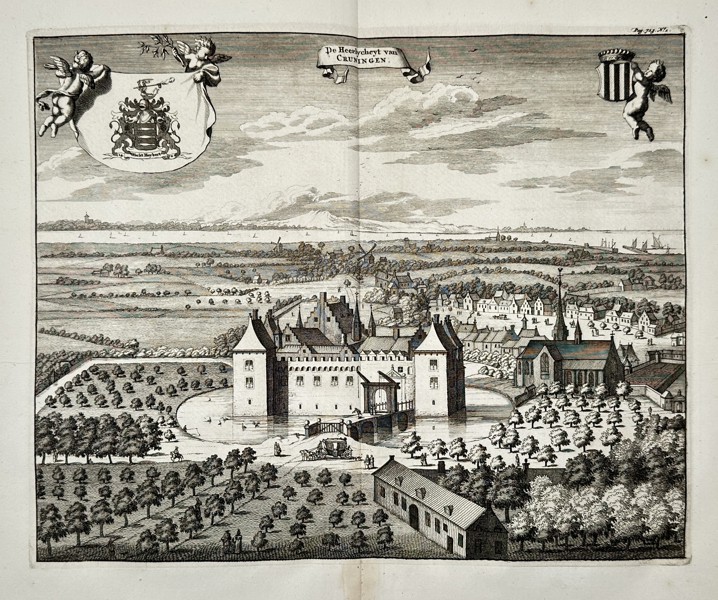 Jan Luyken (1649–1712) – View of Kruiningen – Etching (Hand-coloured) (1685)