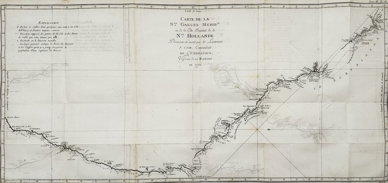 James Cook (1728-1779) – Map of New South Wales – Australia – Engraving (1774)