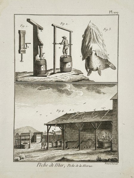 Robert Benard (1734-1777) – Peche de Mer, Peche de la Morue – Engraving (1774)