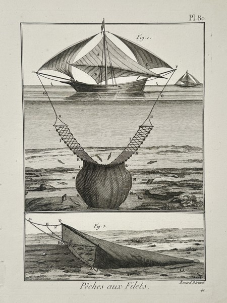 Robert Benard (1734–1777) – Deep-Sea and Drift Net Fishing – Engraving (1774)