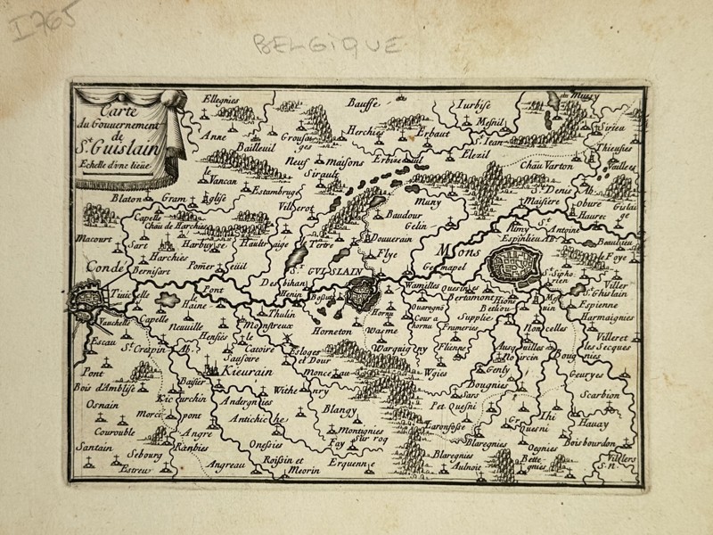 Sébastien de Pontault de Beaulieu (1612-1674) – Map of the Government of Saint-Ghislain – Belgium – Engraving (1694)