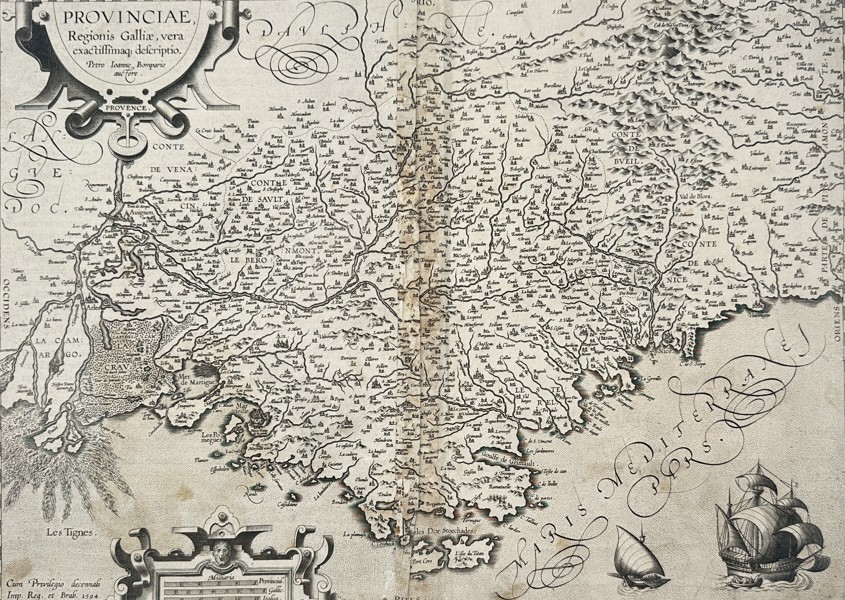 Pierre-Jean Bompar (1591-1660) – Map of Provence – France – Engraving (1635)