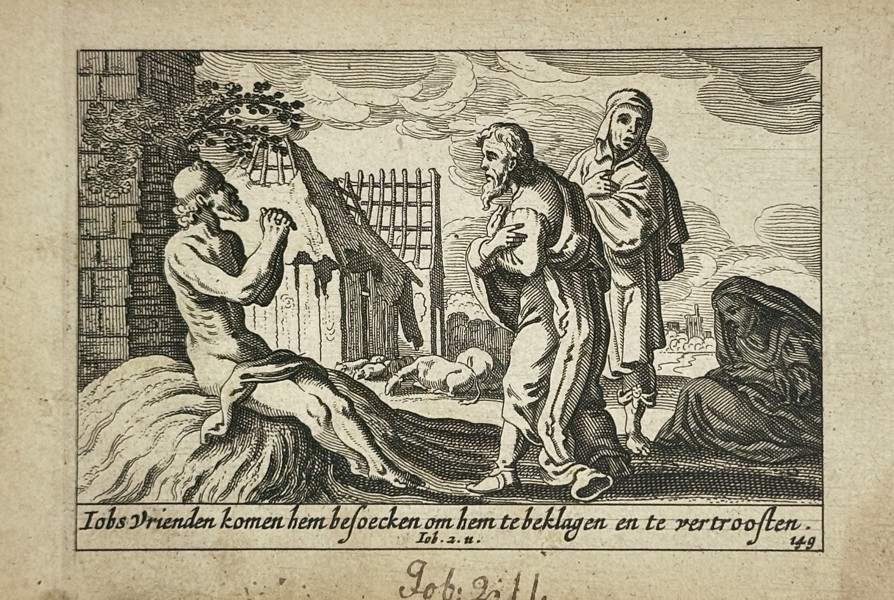 Piter Schulz (1642-1718) – Job Comforted by His Friends – Engraving (1670)