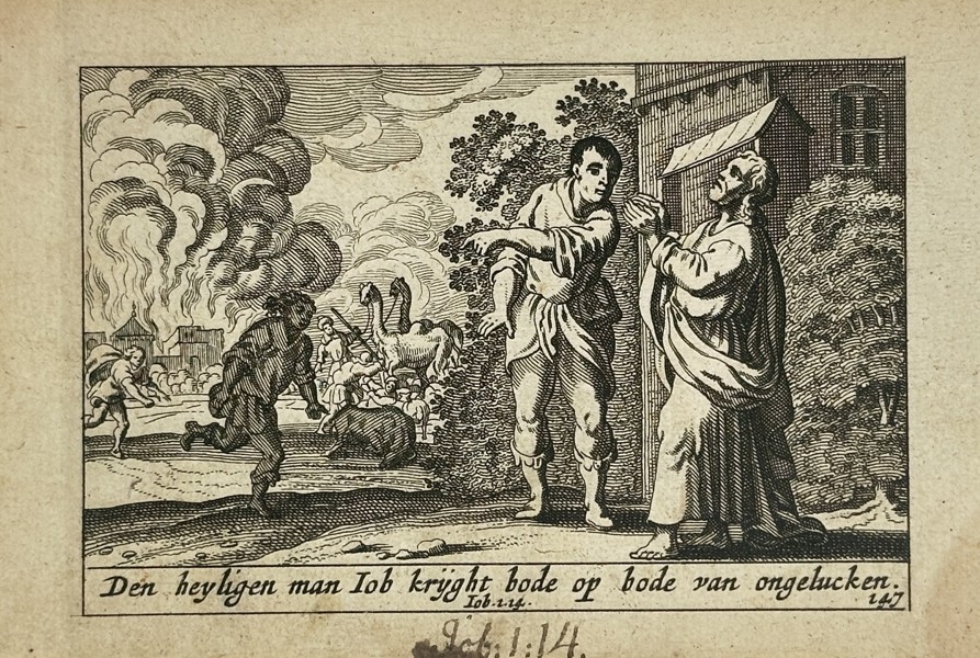 Piter Schulz (1642-1718) – Job Receiving News of His Misfortunes – Engraving (1670)
