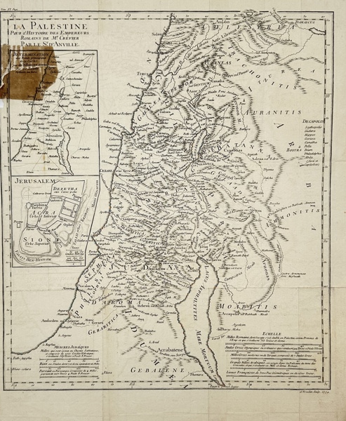 D’Anville (1697–1782) – Palestine (La Palestine) – Holy Land – Antique Engraving (18th Century)