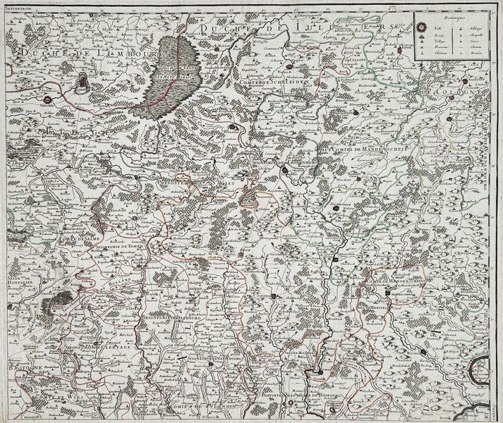 Nicolas Sanson (1600–1667) – Map of the Duchy of Limbourg – Belgium and Germany – Engraving (Hand-coloured) (1648)