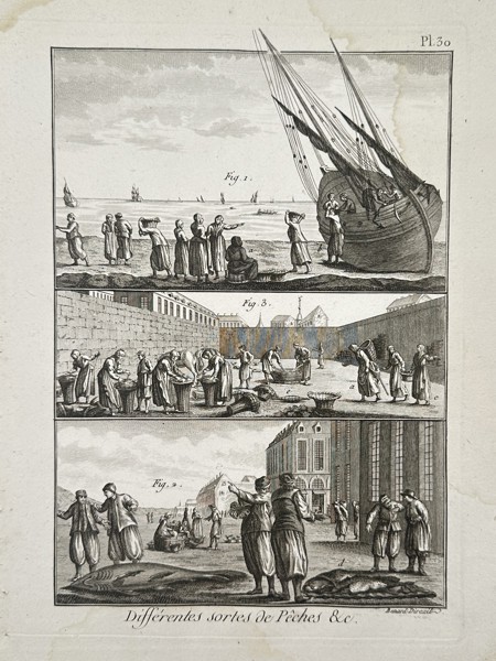 Robert Benard (1734–1777) – Illustration of Various Coastal Fishing Trades – Engraving (1762–1772)