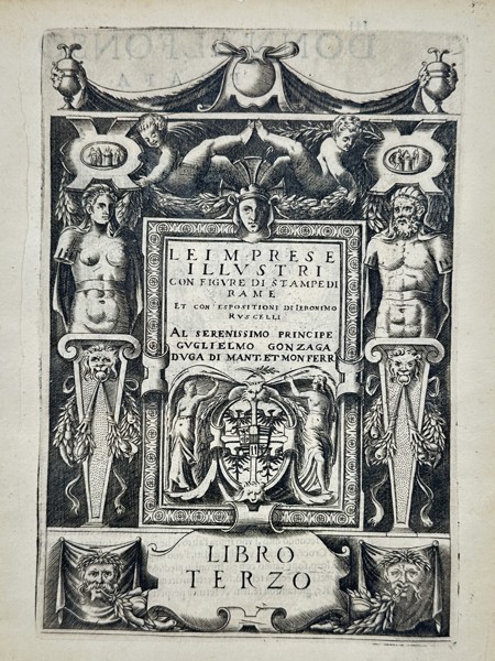 Girolamo Ruscelli (1504–1566) – Title Page for Book Three of Illustrious Devices – Engraving (1566)