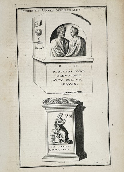 Bernard de Montfaucon (1655–1741) – Illustrations of Ancient Roman Sepulchral Monuments – Engraving (1719–1724)