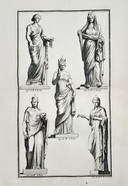 Bernard de Montfaucon (1655–1741) – Illustrations of Classical Female Deities – Etching (1719–1724)