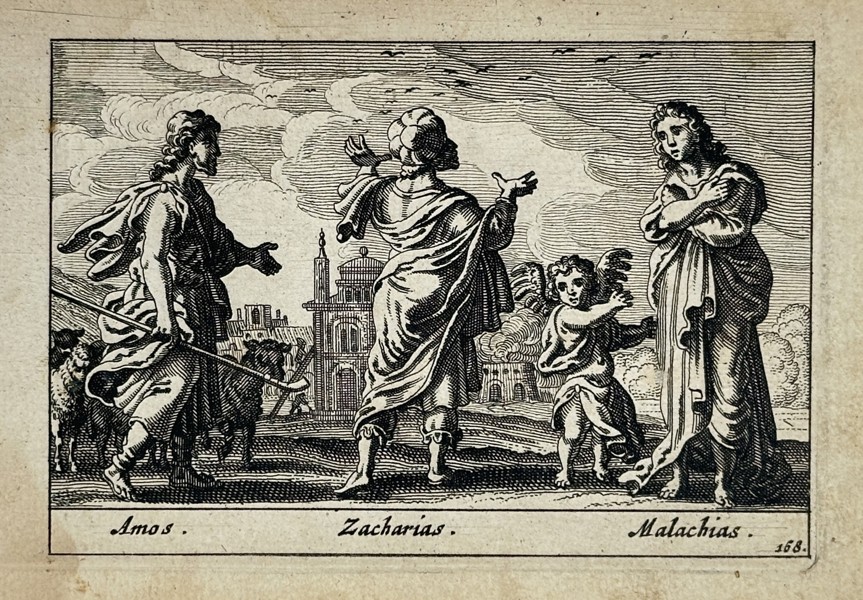 Pieter Schut (1618–1660) – The Prophets Amos, Zacharias, and Malachias – woodcut (1659)