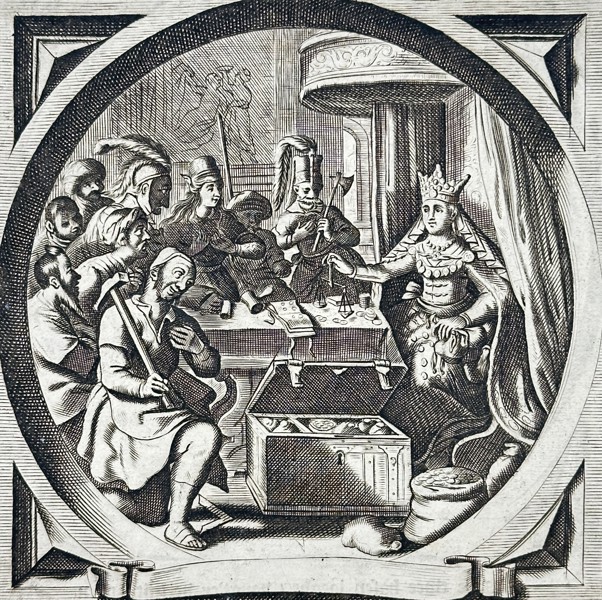 Jacob Cats (1577–1660) – Allegory of the Power of Money – Etching (1658)