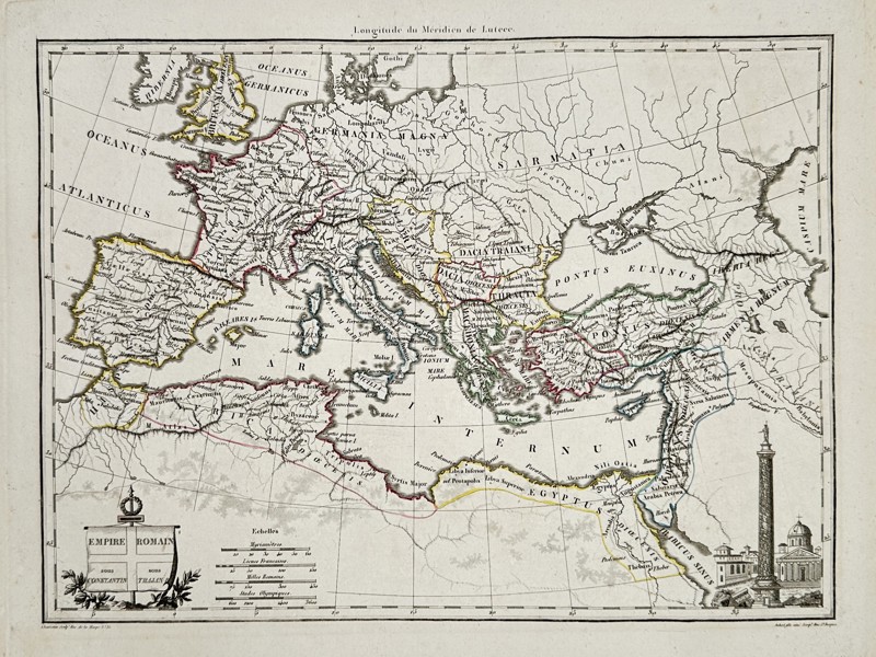 Conrad Malte-Brun (1775–1826) – Map of the Roman Empire – Europe – Engraving (1812)