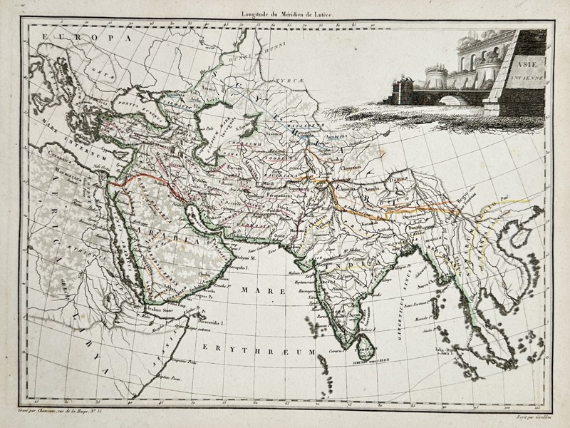 Conrad Malte-Brun (1775–1826) – Map of Ancient Asia – Asia – Engraving (1812)