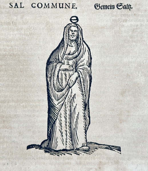 Theophrastus von Hohenheim (1493–1541) – Sal Commune – Woodcut (16th Century)