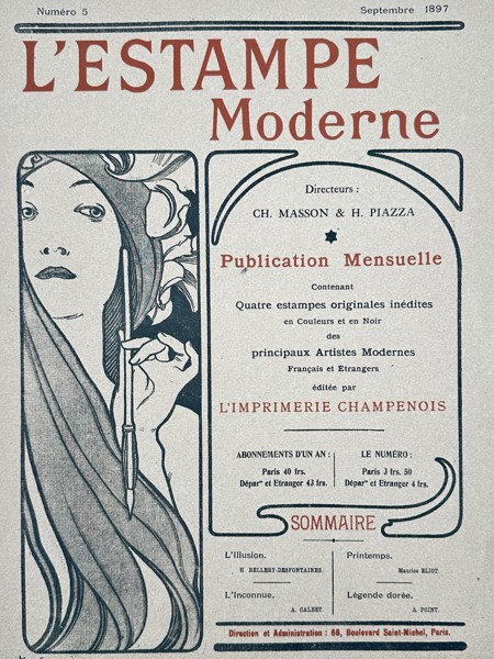 Alphonse Mucha (1860–1939) – Cover for L'Estampe Moderne – engraving (1897)