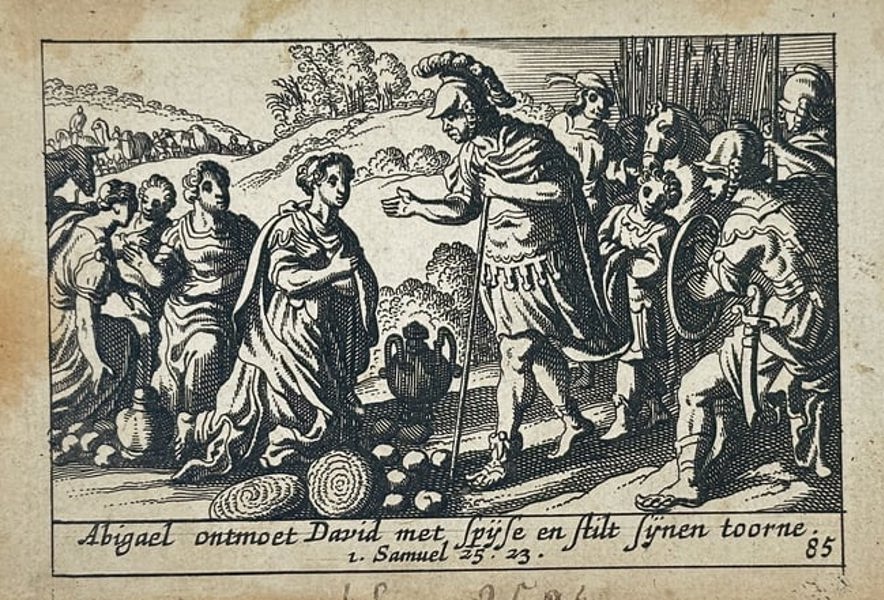 Pieter Hendriksz. Schut (1618–1660) – Abigail Meeting David with Food – Engraving