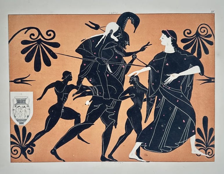 Benedict Piringer, after – Mythological Scene of Pursuit (After a Greek Vase Painting)