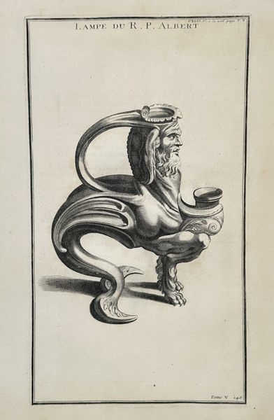 Bernard de Montfaucon – Illustration of an Ancient Roman Oil Lamp (Lamp)