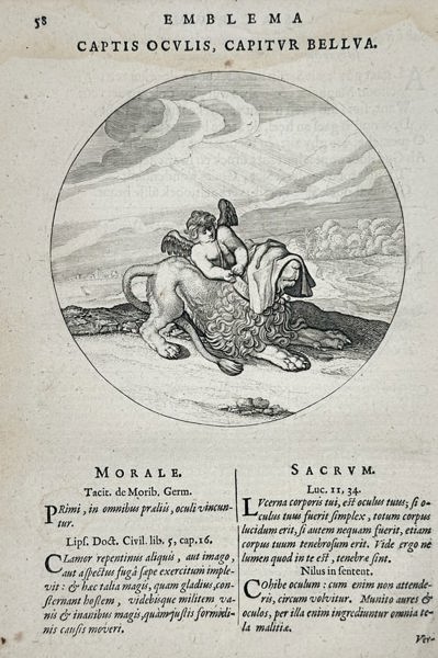 Jacob Cats (1577–1660) – Emblem: With the Eyes Captured, the Beast is Captured