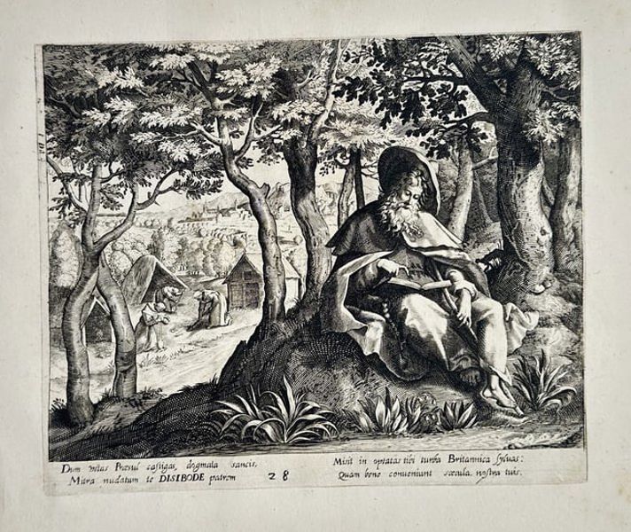 Giovanni Merlo (Active c. 1640–1660) – Saint Hilarion in the Desert – Engraving