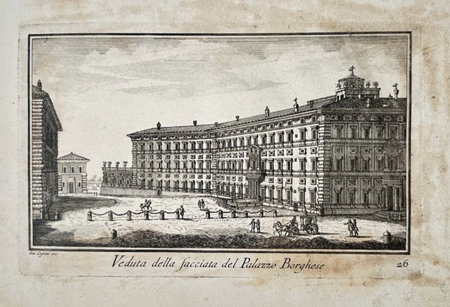 Giovanni Domenico Cassini (1625–1712) – View of the Facade of the Palazzo Borghe