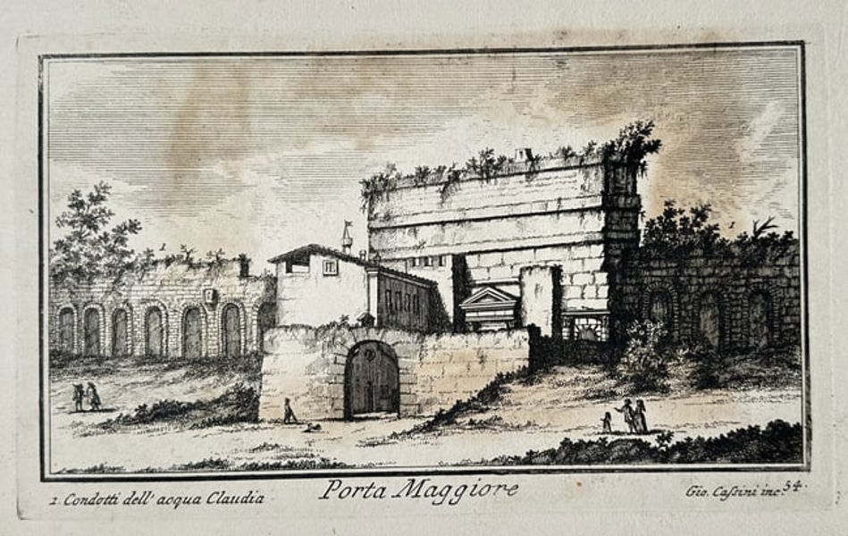 Giovanni Domenico Cassini (1625–1712) – Major Gate in Rome, Italy – Engraving