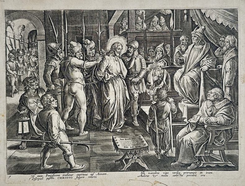 Philip Galle (1537–1612) – Christ Before Annas (From The Passion of Christ)